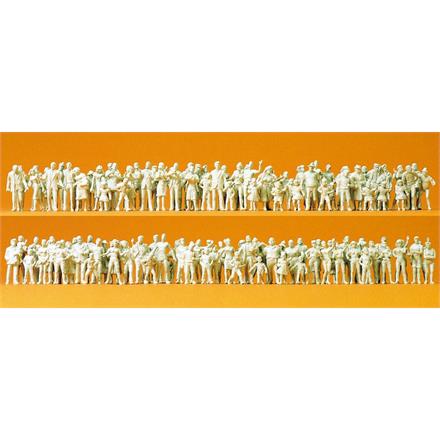 Preiser 16343 Passanten und Zuschauer, unbemalt, 130 Figuren - H0 (1:87)