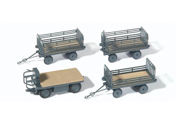 Preiser 17126 Elektrokarre für stehendes Fahren mit 3 Anhängern HO