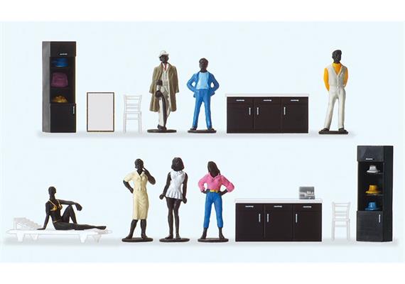 Preiser 17700 Ladeneinrichtung Modeboutique (Fertigmodell) - H0 (1:87)