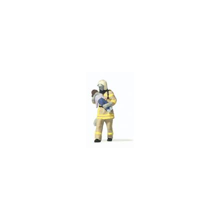 Preiser 28252 Feuerwehrmann rettet Kind, H0 (1:87)