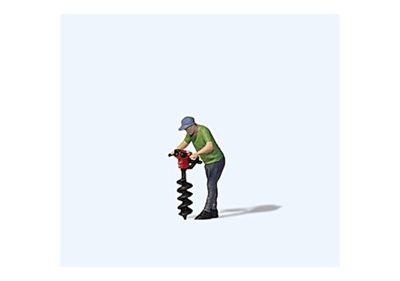 Preiser 28263 Arbeiter mit Erdbohrer - H0 (1:87)