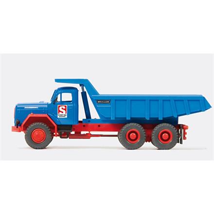 Preiser 31313 Muldenkipper blau Magirus F230D22 (Bausatz) - H0 (1:87)