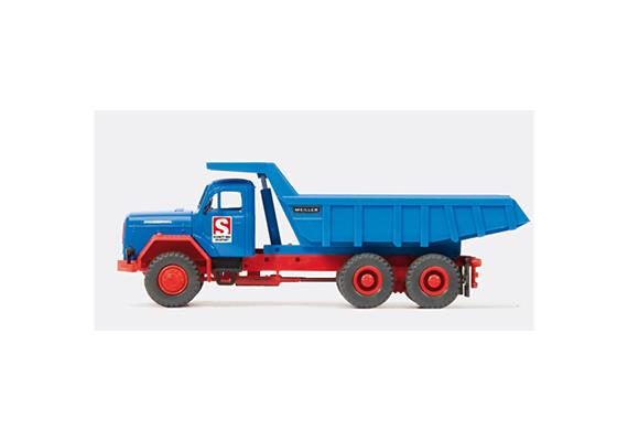 Preiser 31313 Muldenkipper blau Magirus F230D22 (Bausatz) - H0 (1:87)
