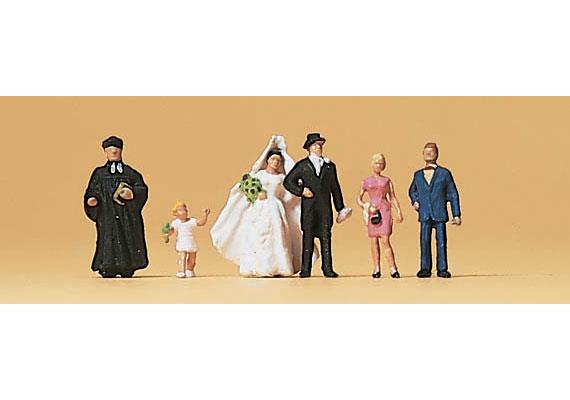 Preiser 79057 Brautpaar mit evangelischem Pfarrer - N (1:160)