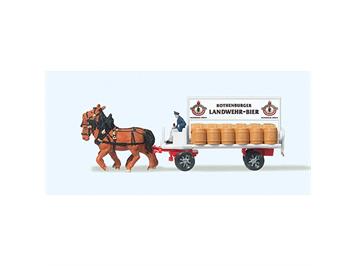 Preiser 79478 Brauereiwagen mit Pferden - N (1:160)