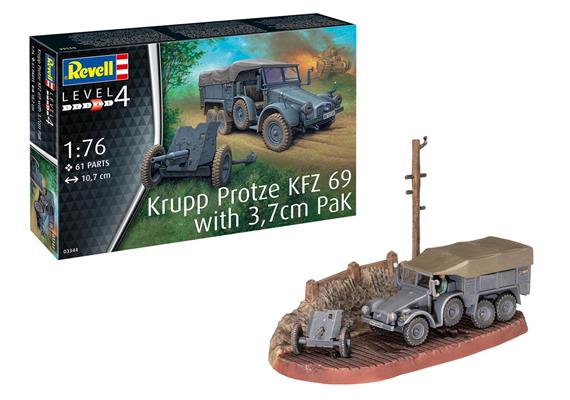 Revell 03344 Krupp Protze KFZ 69 with 3,7cm Pak - Massstab 1:76 | Bild 1