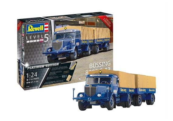 Revell 07580 Büssing 8000 S 13 mit Trailer Platinum Edition - Massstab (1:24) | Bild 1
