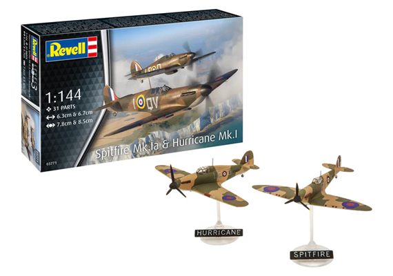 Revell 73771 Starter Kit Spitfire Mk.Ia & Hurricane Mk.I - Massstab 1:144 | Bild 1
