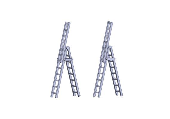 Rietze 70283 Feuerwehr Mehrzweckleiter silber (2 Stk.)