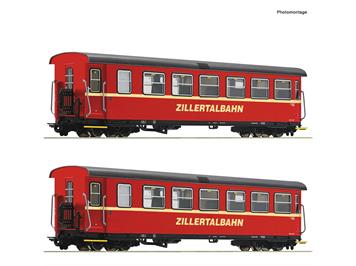 Roco 34049 2-tlg Set: Schmalspur-Personenwagen, Zillertalbahn - H0e