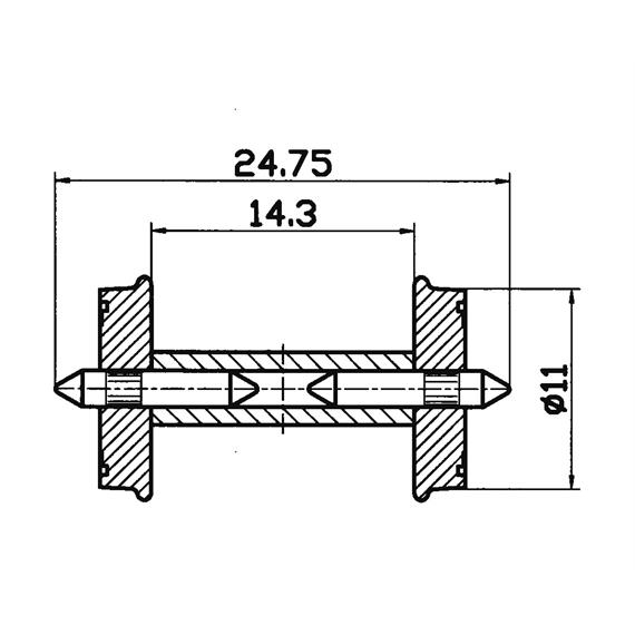 Roco 40267 DC-RP-25-Radsatz mit geteilter Achse - H0 (1:87)