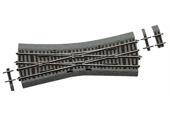 Roco 42546 Kreuzungsweiche EKW-15° mit Bettung. „Englische“ Bauart - H0 (1:87)