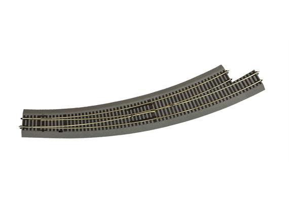 Roco 42566 Bogenweiche links BWl9/10 mit Hand­antrieb, mit Bettung - H0 (1:87)