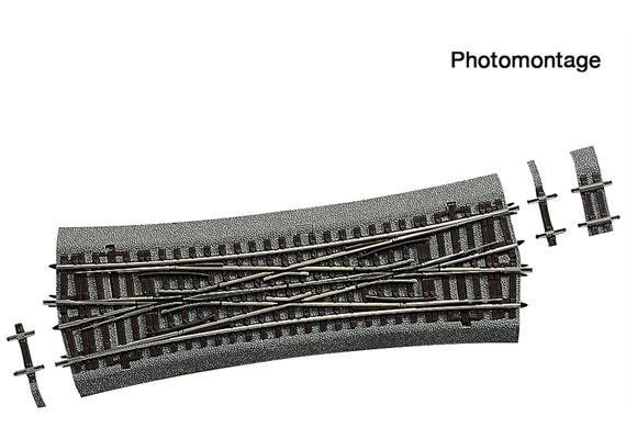 Roco 42595 Doppelkreuzungsweiche DKW15 für Handbetrieb, mit Bettung - H0 (1:87)