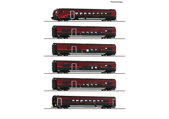 Roco 6210178 6-tlg. Set 1: Railjet 2, ÖBB, DC 2L, digital DCC mit Innenbeleuchtung - H0