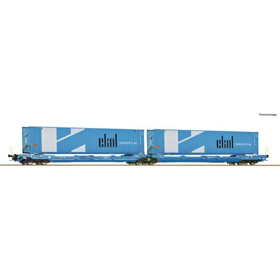 Roco 6600020 Doppeltaschen-Gelenkwagen T3000e, EUROWAGON, Spedition Ekol - H0 (1:87)