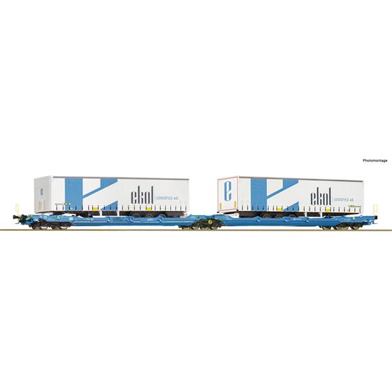 Roco 6600022 Doppeltaschen-Gelenkwagen T3000e, EUROWAGON, Spedition Ekol - H0 (1:87)