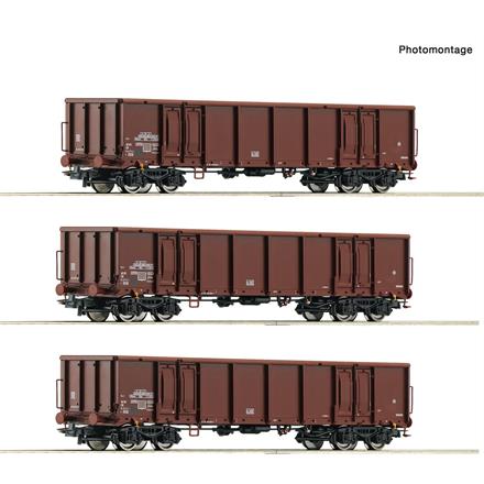 Roco 6600103 3-tlg. Set: Offene Güterwagen, DR - H0 (1:87)