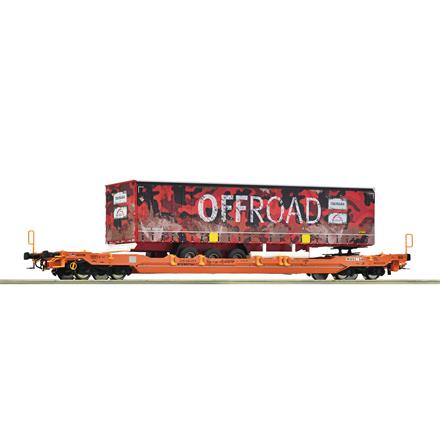 Roco 6600179 Taschenwagen T5, Wascosa mit Auflieger „Offroad“ - H0 (1:87)