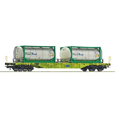 Roco 6600279 Containertragwagen, GATX mit Tankcontainern der Spedition Pellegrini - H0