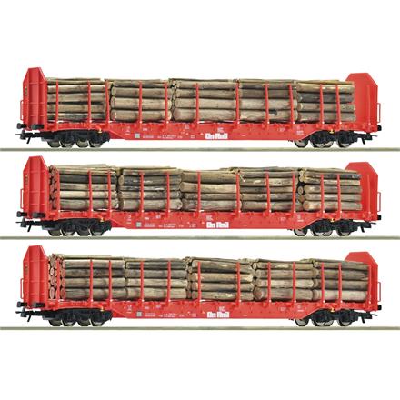 Roco 6600318 3-tlg. Set Rungenwagen, Gattung Rnoos, der OnRail GmbH - H0 (1:87)