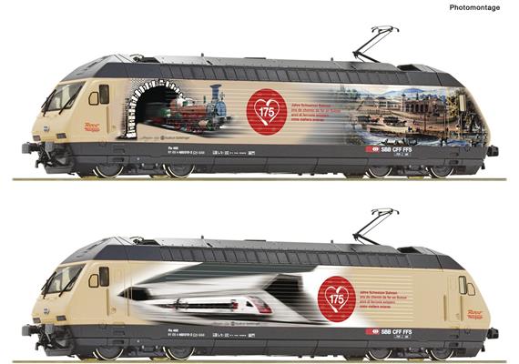 Roco 70678 E-Lok Re 460 019-3 „175 Jahre Schweizer Bahn", DC, digital DCC mit Sound, H0