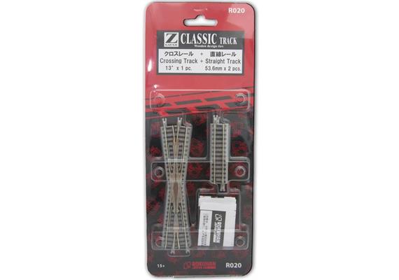 Rokuhan R020 Kreuzung 112,8 mm, 13° + 2 x 53,6 mm Gleis gerade - Z (1:220) | Bild 2
