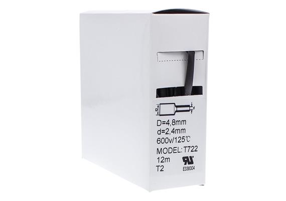 Schrumpfschlauch-Box, schwarz, 12 m, Durchmesser 4,8 mm