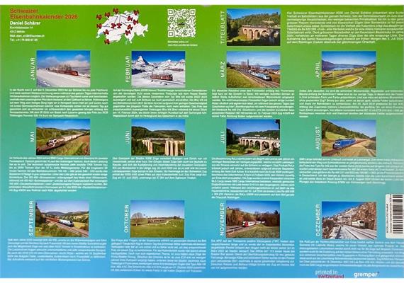 Schweizer Eisenbahnkalender 2026 von Daniel Schärer | Bild 2