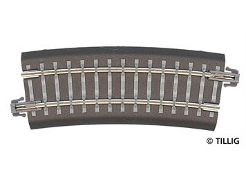 Tillig 83710 Bettungsgleis grau Gleisstück R12 Gebogenes Gleis R310 mm / 15° - H0m