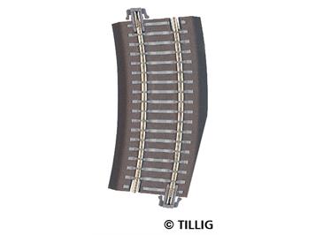 Tillig 83724 Bettungsgleis grau Gleisstück R22 Pass-Stück links R353 mm / 15°