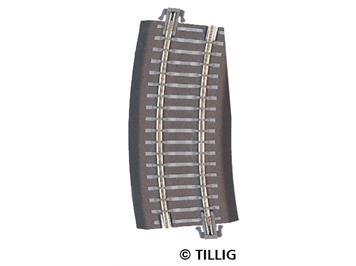 Tillig 83725 Bettungsgleis grau Gleisstück R12/22 Pass-Stück rechts R310 - 353 mm / 15°
