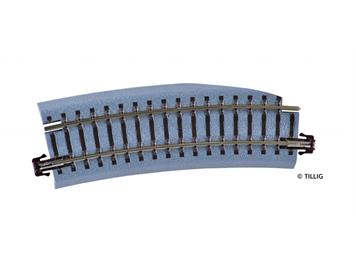 Tillig 83730 Bettungsgleis braun Gleisstück R22 Pass-Stück links R353 mm / 15°