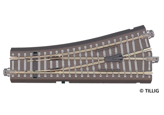 Tillig 83817 Bettungsgleis grau Weiche links, 15° mit Handantrieb - H0m (1:87) | Bild 1