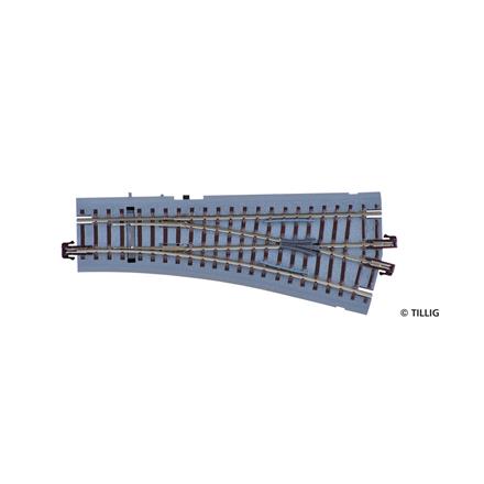 Tillig 83820 Bettungsgleis braun Weiche rechts, 15° mit Handantrieb - H0m (1:87)