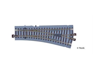 Tillig 83820 Bettungsgleis braun Weiche rechts, 15° mit Handantrieb - H0m (1:87)