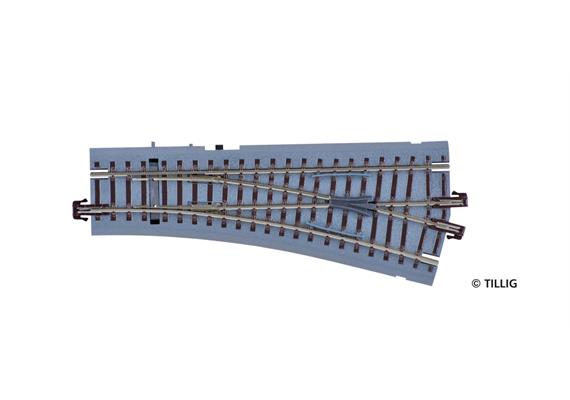 Tillig 83820 Bettungsgleis braun Weiche rechts, 15° mit Handantrieb - H0m (1:87)
