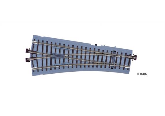 Tillig 83821 Bettungsgleis braun Weiche links 15° mit Handantrieb - H0m (1:87)