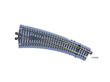 Tillig 83864 Bettungsgleis braun Innenbogenweiche links 15° mit Handantrieb - H0m (1:87)
