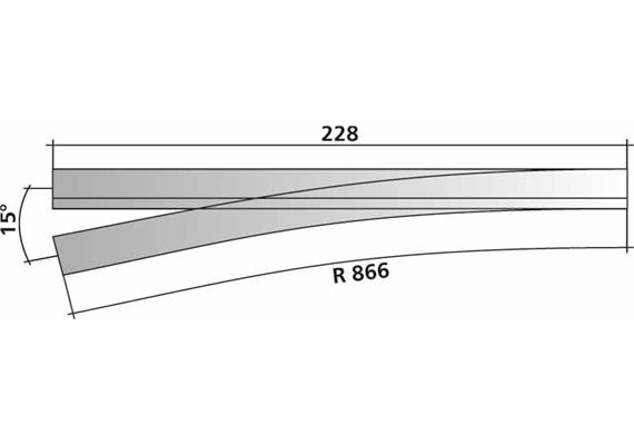 Tillig 85197 Dreischienen-Schmalspurweiche, rechts, Abzweig 15° - H0, H0m-H0 | Bild 2