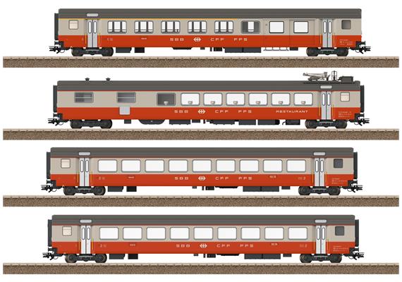 TRIX 23690 SBB 4er Personenwagen-Set Swiss Express, DC 2L - H0 (1:87) | Bild 1