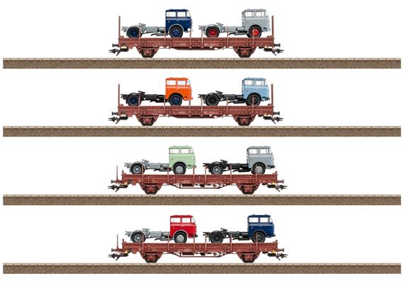 TRIX 24190 Güterwagen-Set Fahrzeugtransport der Deutschen Reichsbahn DR/DDR - H0 (1:87)