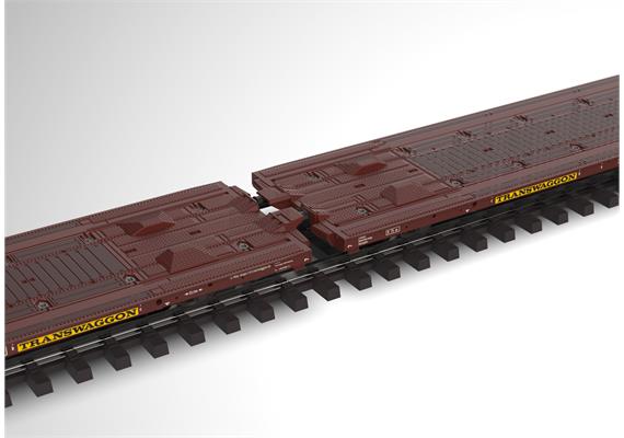 TRIX 24428 Flachwagen-Paar Laads 800B mit vier VW Crafter beladen - H0 (1:87) | Bild 2