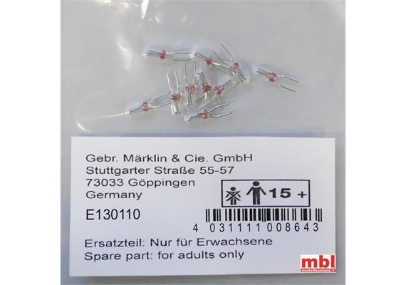 TRIX E130110 Modelleisenbahn 24V, Steckglühlampe, klar, 10 Stück