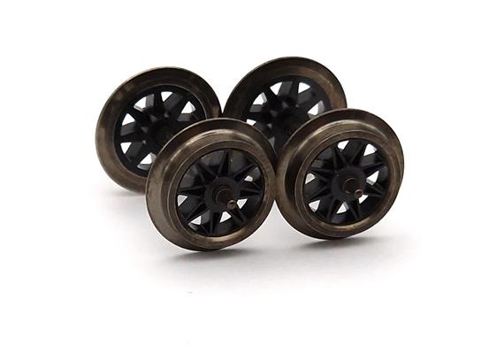 Trix E32360009 Radsatz Doppelspeichen schwarz, 25,4, Gleichstrom, 2 Stück - H0 (1:87) | Bild 4