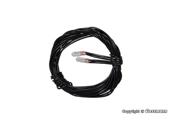 Viessmann 3509 Glühlampen klar T1/2, Ø 1,8 mm, 16 V, 30 mA, 2 Kabel, 2 Stück