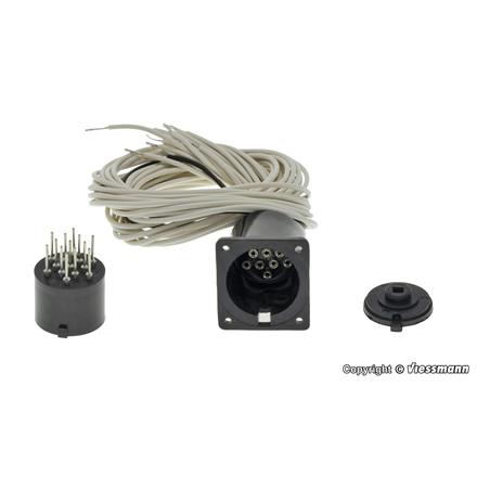 Viessmann 4651 Zylindersteckfuß 13-polig mit Anschlusskabeln - H0 (1:87)