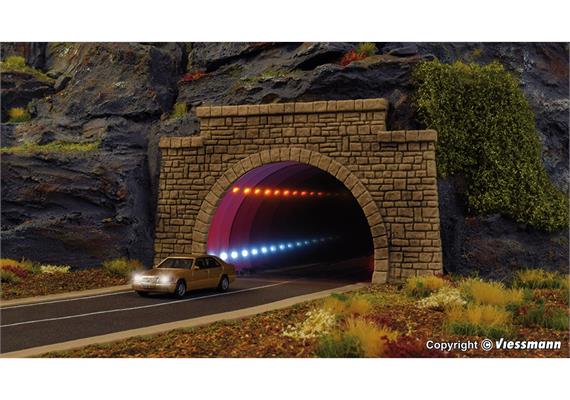 Viessmann 5097 Straßentunnel klassisch mit LED Spiegeleffekt und Tiefenwirkung - H0 | Bild 2
