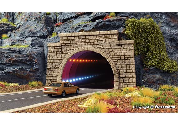 Viessmann 5097 Straßentunnel klassisch mit LED Spiegeleffekt und Tiefenwirkung - H0 | Bild 3