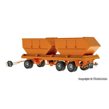 Viessmann 8225 3-achs Containeranhänger, kommunalorange, Funktionsmodell - H0 (1:87)